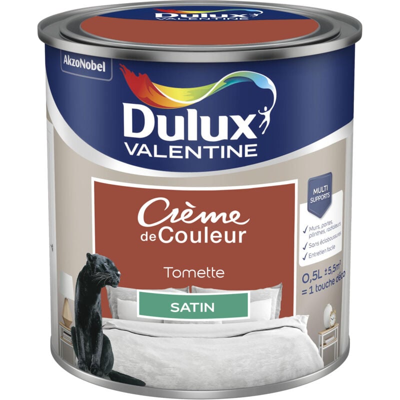 Dulux Valentine - Peinture Crème De Couleur Satin Tomette 0,5 l