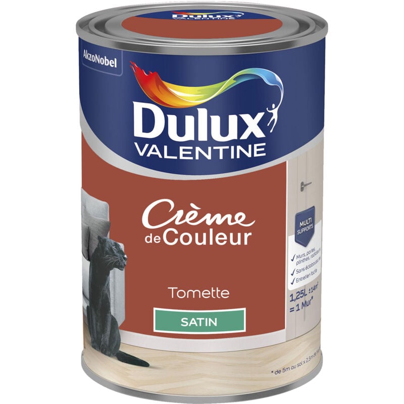 Dulux Valentine - Peinture Crème De Couleur Satin Tomette 1,25 l