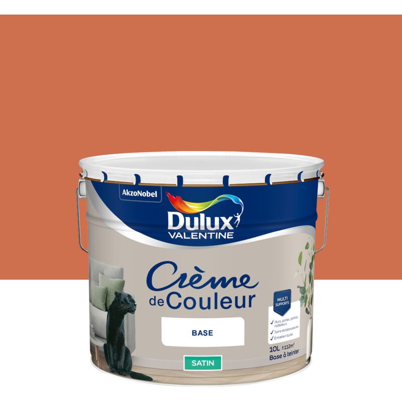 Dulux Valentine - Peinture Crème De Couleur Satin Terre Cuite 10L