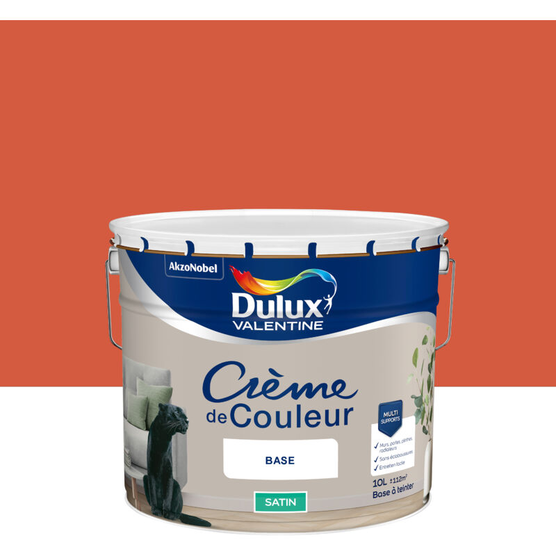 Dulux Valentine - Peinture Crème De Couleur Satin Orange Sanguine 10L