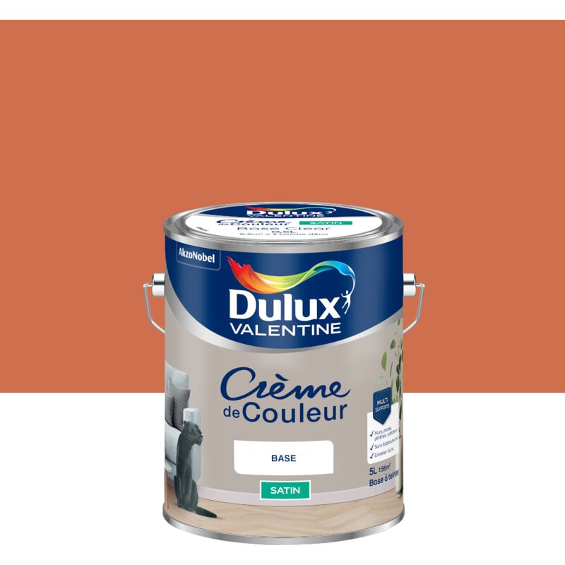 Dulux Valentine - Peinture Crème De Couleur Satin Terre Cuite 5L