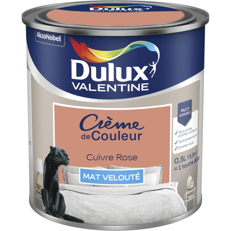 Dulux Valentine - Peinture Crème De Couleur Mat Cuivre Rose 0,5 l