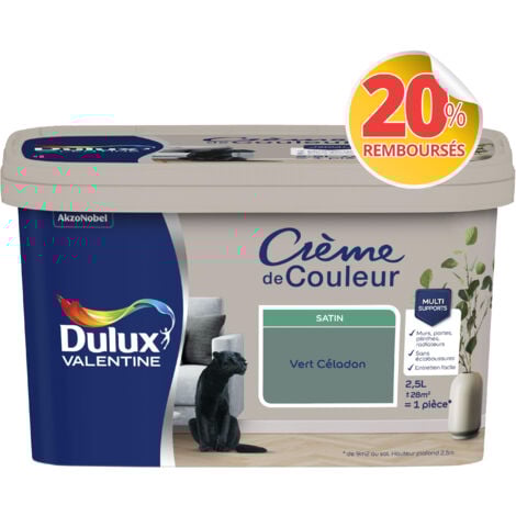 Peinture Crème De Couleur Satin Vert Céladon 2,5 L - Dulux Valentine
