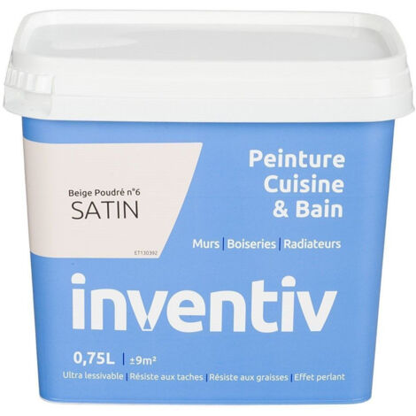 Peinture Cuisine & Bain Satin Beige Poudré 0,75L INVENTIV