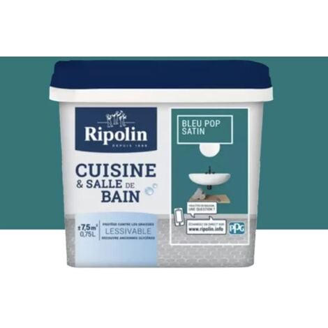 Peinture Cuisine & Salle de Bain RIPOLIN Bleu pop 0,75 L
