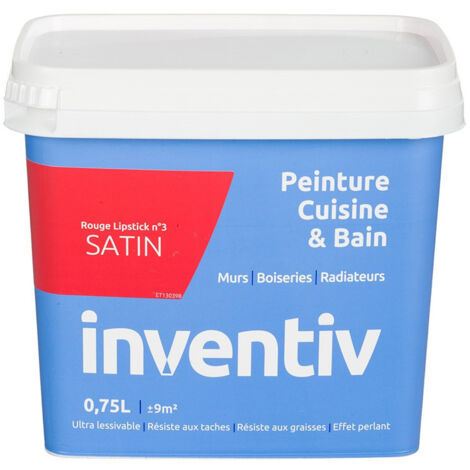 Peinture Cuisine&Bain Satin Rouge Lipstick 3 - INVENTIV 0,75L