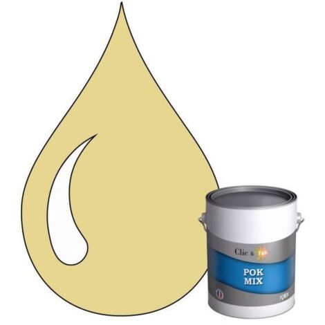 Peinture d'Accroche et Finition 2 en 1 - POK - Jaune - Acrylique Satinée - 1L - RAL 1015