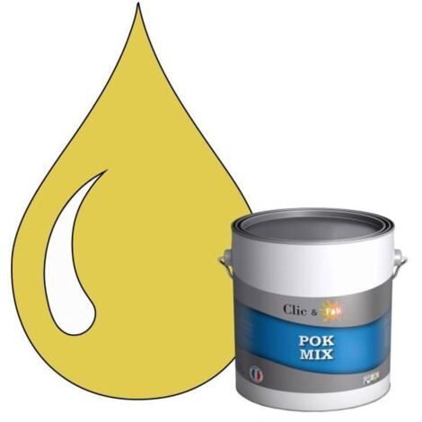 Peinture d'Accroche et Finition 2 en 1 - POK - Jaune - Acrylique Satinée - 3L - RAL 1014 - Ivoire