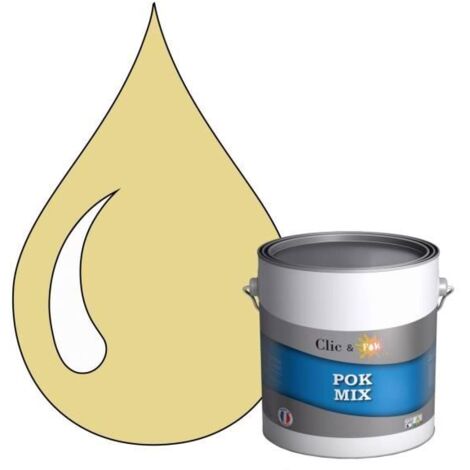 Peinture d'Accroche et Finition 2 en 1 - POK - Jaune - Acrylique Satinée - 3L - RAL 1015