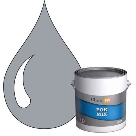Peinture d'Accroche et Finition 2 en 1 - POK - POK MIX - Acrylique Satinée - 3L - RAL 7040 - Gris Fenêtre