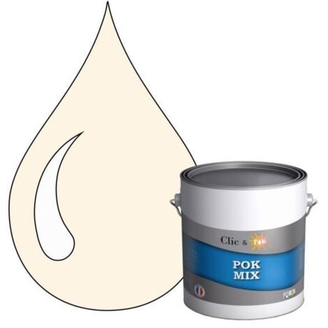 Peinture d'Accroche et Finition 2 en 1 - POK - POK MIX - Acrylique Satinée - 3L - RAL 9001 - Blanc Crème