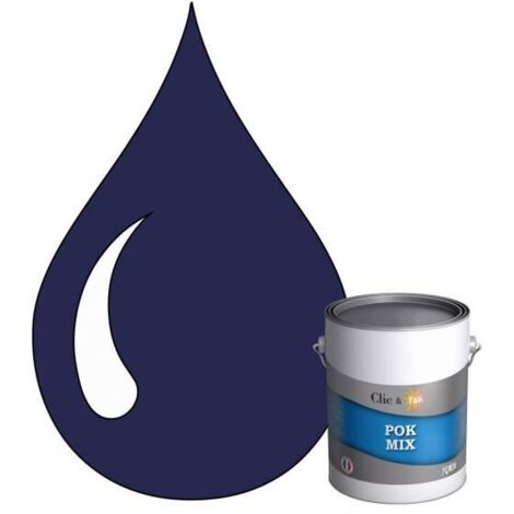 Peinture d'Accroche et Finition 2 en 1 - POK - POK MIX Bleu - Acrylique Satinée - RAL 5022 - 1L