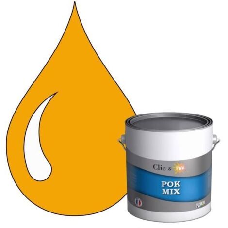 Peinture d'Accroche et Finition 2 en 1 - POK - POK MIX Jaune - Acrylique Satinée - 3L - RAL 1033