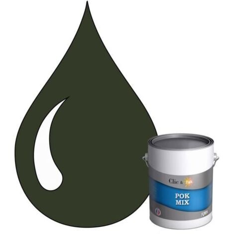 Peinture d'Accroche et Finition 2 en 1 - POK - POK MIX Vert - Acrylique Satinée - 1L - RAL 6007
