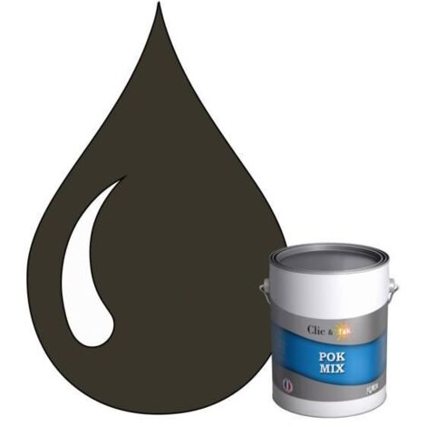 Peinture d'Accroche et Finition 2 en 1 - POK - RAL 6008 - Vert Brun - Satiné - 1L