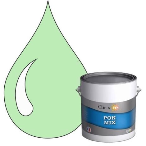 Peinture d'Accroche et Finition 2 en 1 - POK - RAL 6019 - Vert Blanc - Satiné - 3L