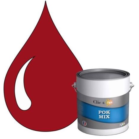 Peinture d'Accroche et Finition Acrylique Satinée - POK - POK MIX - RAL 3003 - Rouge Rubis - 3L