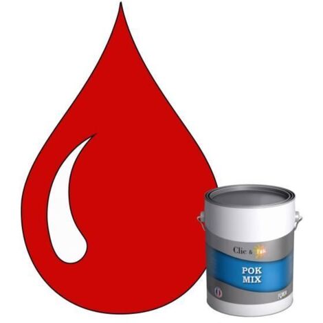 Peinture d'Accroche et Finition Acrylique Satinée - POK - POK MIX Rouge - RAL 3020 - 1L - Intérieur