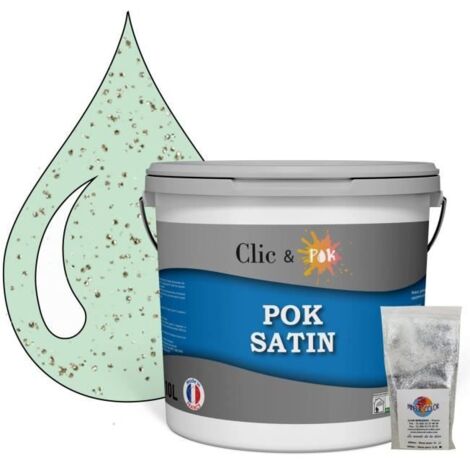Peinture de Finition Acrylique Effet Pailleté - Menthe Fraiche - 10L - Satiné - Intérieur