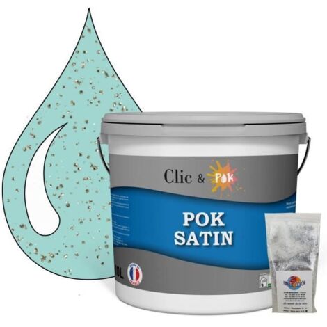Peinture de Finition Acrylique Effet Pailleté - Mojito Turquoise - 10L - Satiné - Intérieur