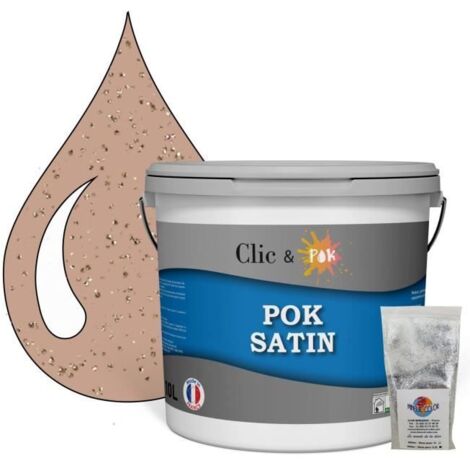 Peinture de Finition Acrylique Effet Pailleté - POK PAILLETTE - 10L - Marron - Satiné