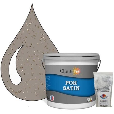 Peinture de Finition Acrylique Effet Pailleté - POK PAILLETTE - 5L - Taupe Chocolatée - Satiné