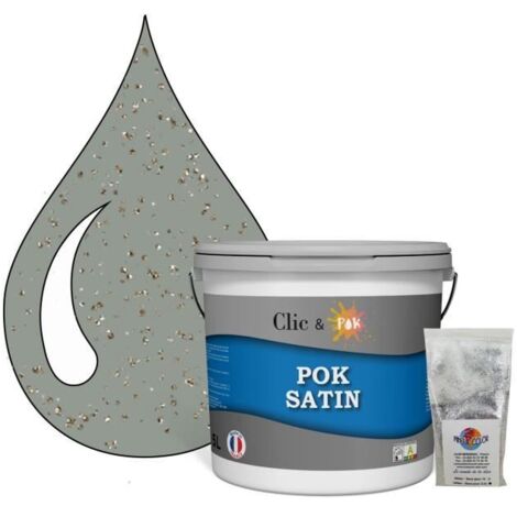 Peinture de Finition Acrylique Effet Pailleté - POK PAILLETTE - 5L - Vert Militaire - Satiné
