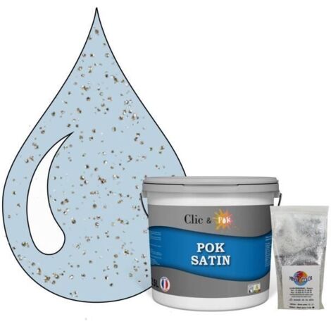 Peinture de Finition Acrylique Effet Pailleté - POK PAILLETTE - Bleu Polaire - Satiné - 2,5L