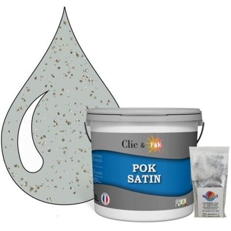 Peinture de Finition Acrylique Effet Pailleté - POK PAILLETTE - Gris Chic - 5L - Satiné