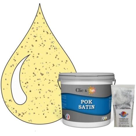 Peinture de Finition Acrylique Effet Pailleté - POK PAILLETTE - Jaune Pop-Corn - Satiné - 2,5L