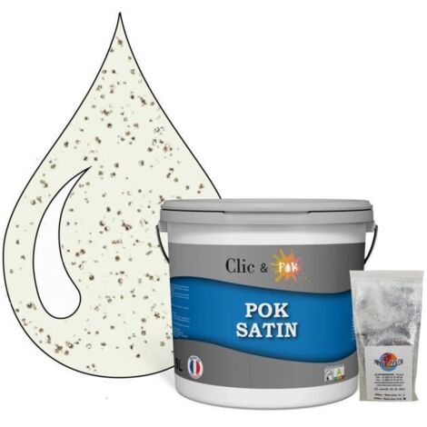 Peinture de Finition Acrylique Effet Pailleté - POK PAILLETTE - Lait de Soja - Satiné - 5L