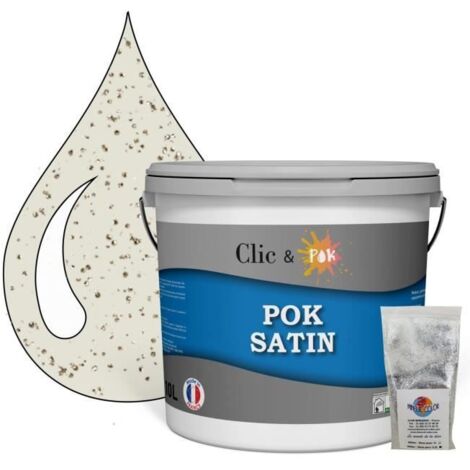 Peinture de Finition Acrylique Effet Pailleté - POK PAILLETTE - Lin Clair - 10L - Satiné