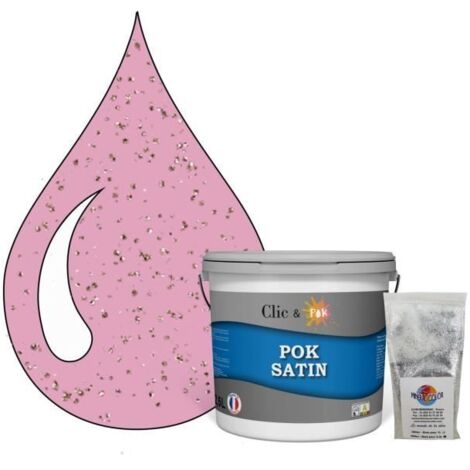 Peinture de Finition Acrylique Effet Pailleté - POK PAILLETTE - Rose Girly - Satiné - 2,5L