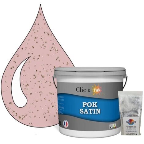 Peinture de Finition Acrylique Effet Pailleté - POK PAILLETTE - Rose Moyen - Satiné - 5L