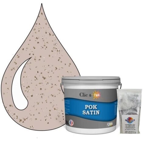 Peinture de Finition Acrylique Effet Pailleté - POK PAILLETTE - Rose Poudré - Satiné - 2,5L