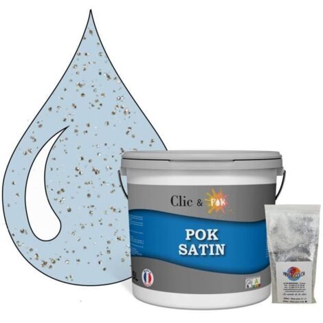 Peinture de finition acrylique - POK PAILLETTE - Bleu Polaire - Satiné - 5L - Intérieur