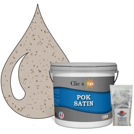 Peinture de finition acrylique - POK PAILLETTE - Effet pailleté - Lin Médium - 5L