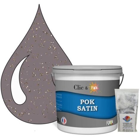 Peinture de finition acrylique - POK PAILLETTE - Violet Maronné - Satiné - 5L