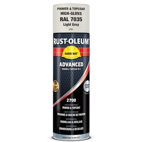Peinture de finition Hard Hat Advanced antirouille - RUST-OLEUM - Gris clair brillant