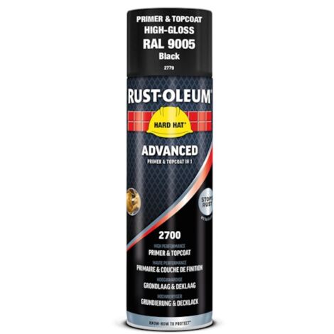 Peinture de finition Hard Hat Advanced antirouille - RUST-OLEUM - Noir brillant