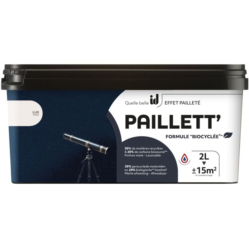 Peinture de finition mate paillettée PAILLETT 2L LUX - ID Paris