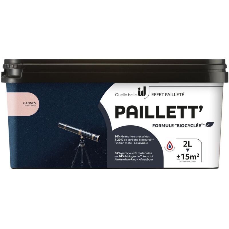 Peinture de finition mate paillettée paillett 2L cannes Id Paris