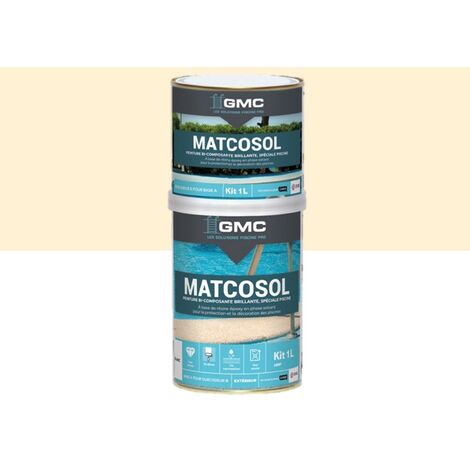 Peinture de piscine bi-composante 1L – Résine époxy brillante – Résistance au chlore – Imperméabilisant pour béton et coque polyester – GMC