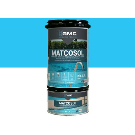 Peinture de piscine époxy bleue 3,5L – Résistance au chlore – Imperméabilisant pour béton et coque polyester – Aspect brillant – GMC