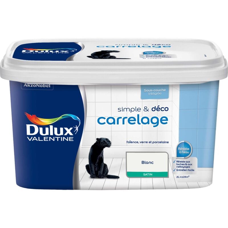 Peinture De Rénovation Simple & Deco Carrelage Satin Blanc 2 l Dulux Valentine