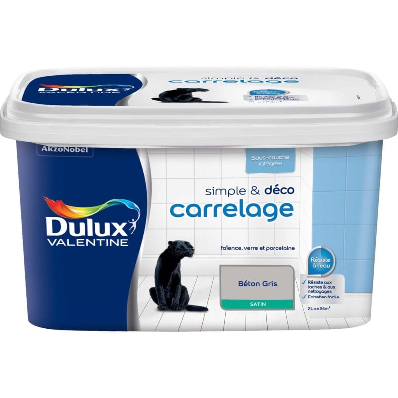 Peinture De Rénovation Simple & Deco Carrelage Satin Béton Gris 2 L - Dulux Valentine