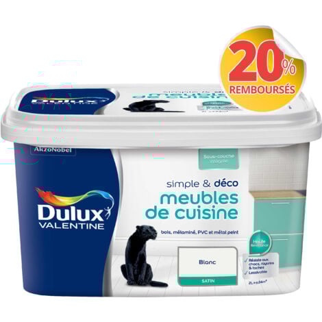 Peinture De Rénovation Simple & Deco Meubles De Cuisine Satin Blanc 2 L - Dulux Valentine