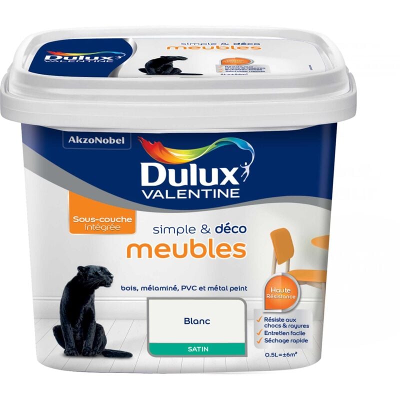 Peinture De Rénovation Simple & Deco Meubles Satin Fleur De Sel 0,5 l Dulux Valentine