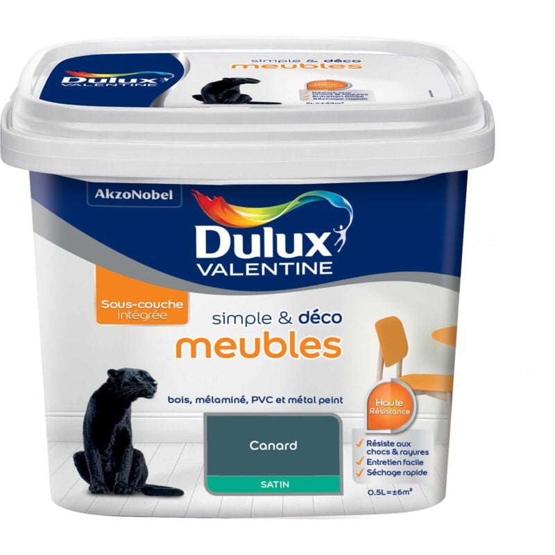 Peinture De Rénovation Simple & Deco Meubles Satin Noir 0,5 l Dulux Valentine