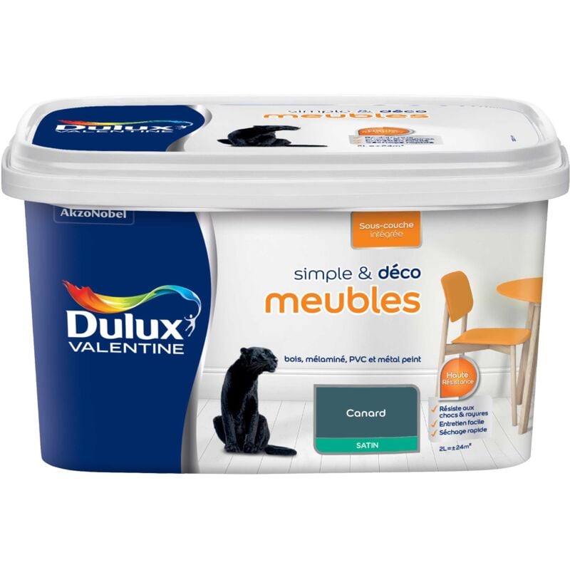 Peinture De Rénovation Simple & Deco Meubles Satin Canard 2 l Dulux Valentine